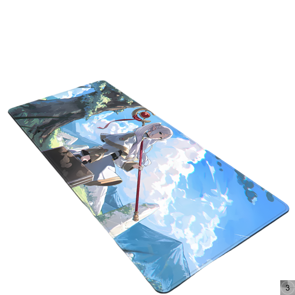 Frieren Mouse Pad Large Gaming Leather Mouse Pad Waterproof DeskMat