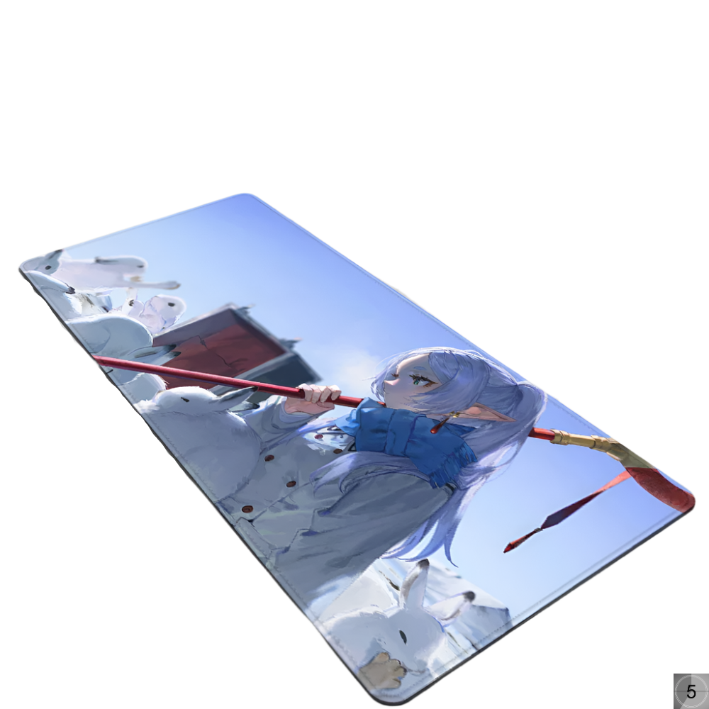 Frieren Mouse Pad Large Gaming Leather Mouse Pad Waterproof DeskMat