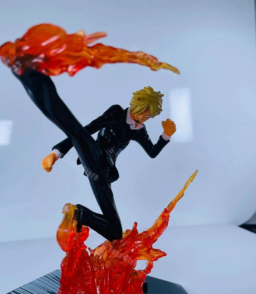 One Piece Fire Fist Ace Luffy Sanji & Zoro Battle Model PVC