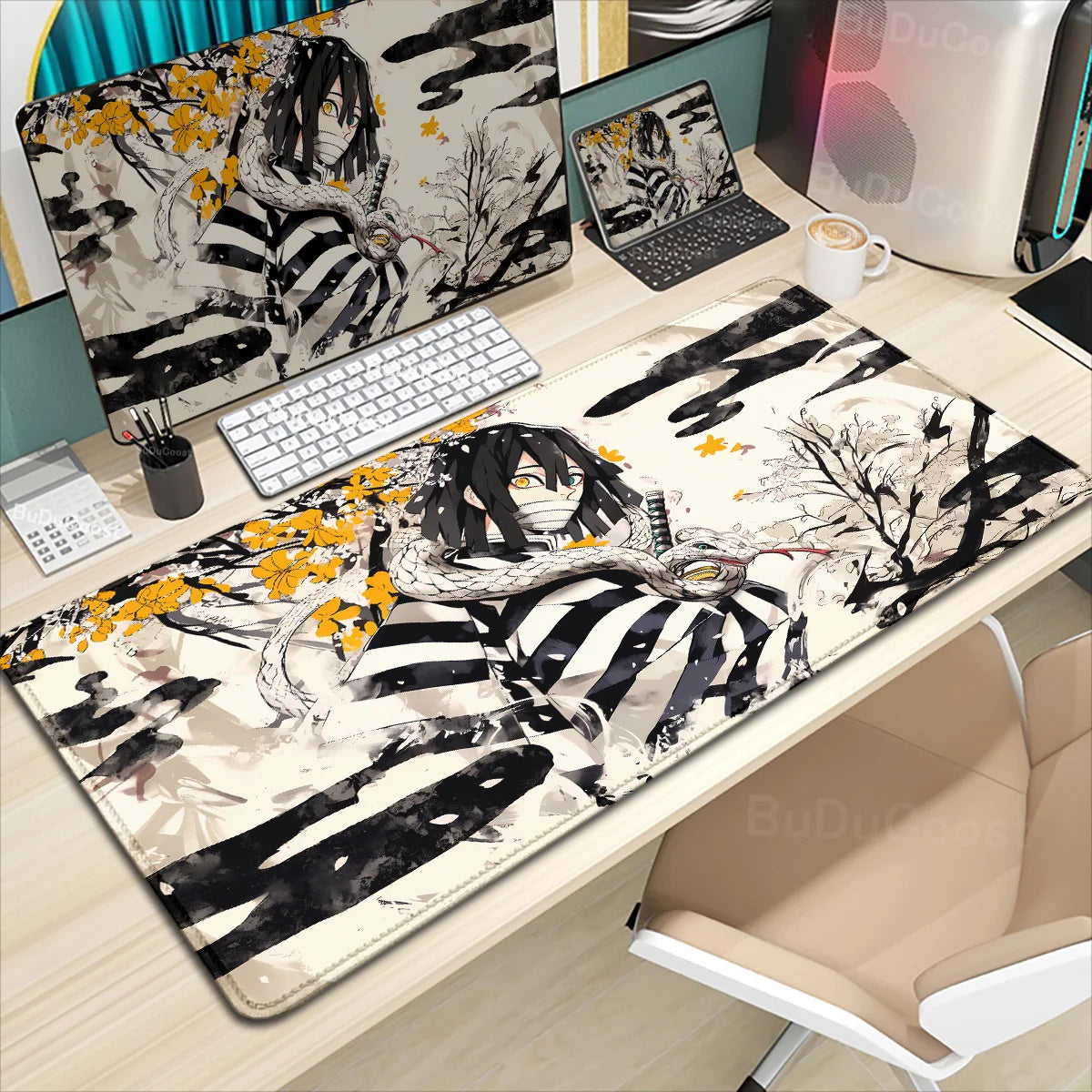 Demon Slayer Mousepad Gaming Lock Edge Table DeskMat
