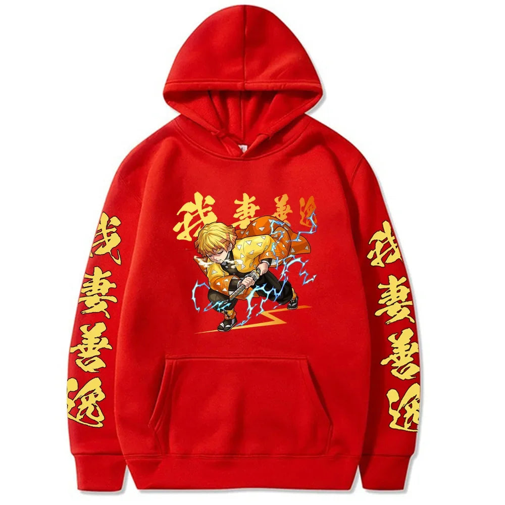 Agatsuma Zenitsu Printed Hooded Streetwear Hoodie