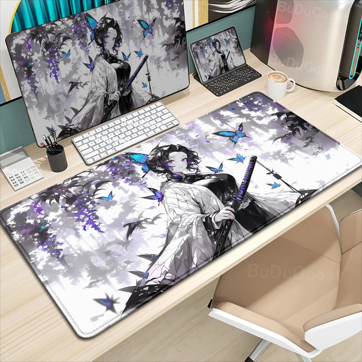 Demon Slayer Mousepad Gaming Lock Edge Table DeskMat