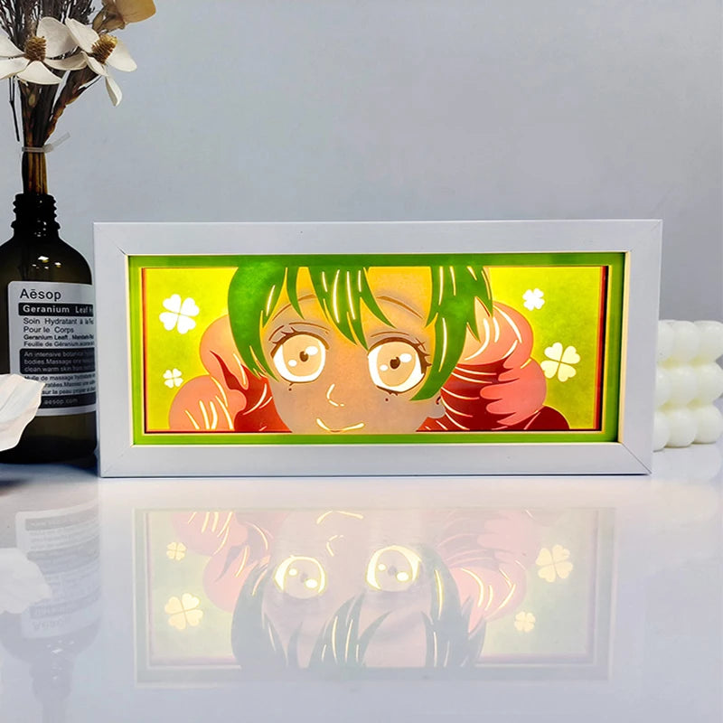 Demon Slayer paper-cut colorful light box room bedroom night light remote control
