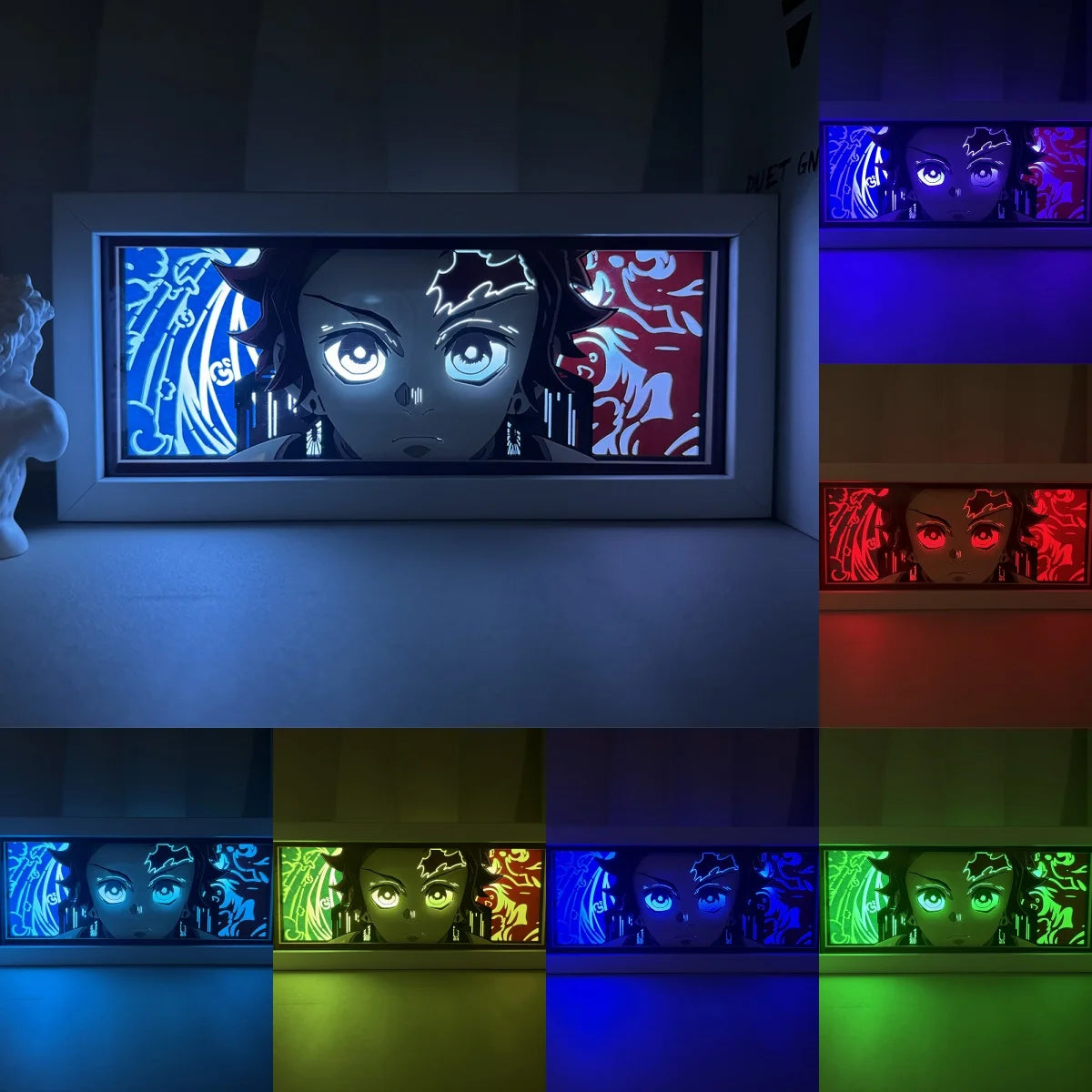 Demon Slayer paper-cut colorful light box room bedroom night light remote control