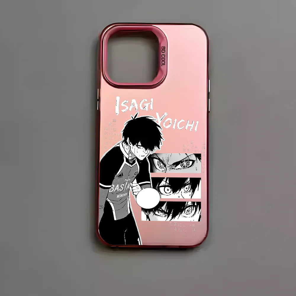 Blue Lock Anime Phone Case For IPhone 16 15 14 13 12 Pro Max Black Matte Metallic Aurora