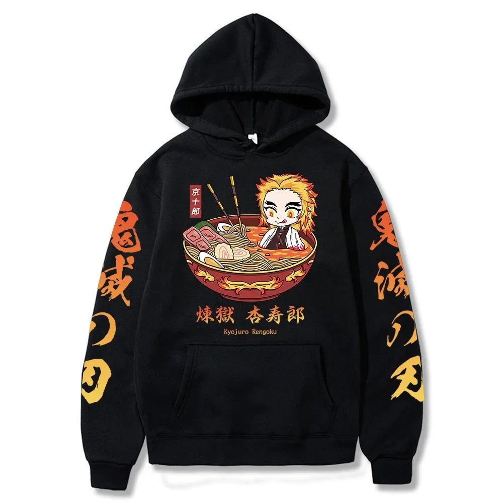 Kyōjurō Rengoku Graphic Print Long Sleeve Streetwear Hoodie