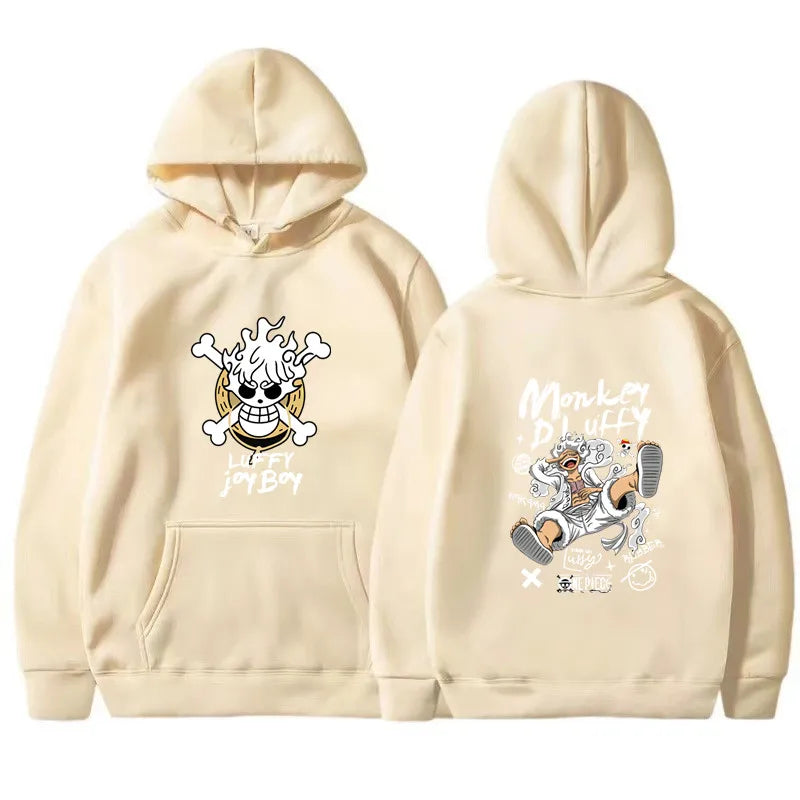 One Piece Gear 5 Luffy Hoodie Long Sleeves Joy Boy Funny Graphic Streetwear