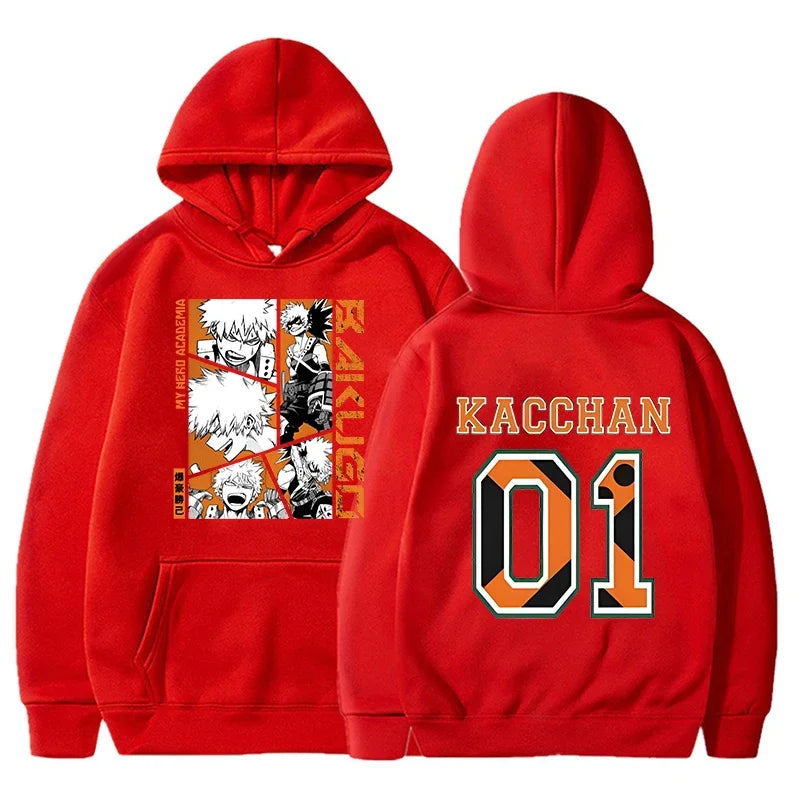 Bakugou Katsuki Pullover Hooded Long Sleeve Hoodie