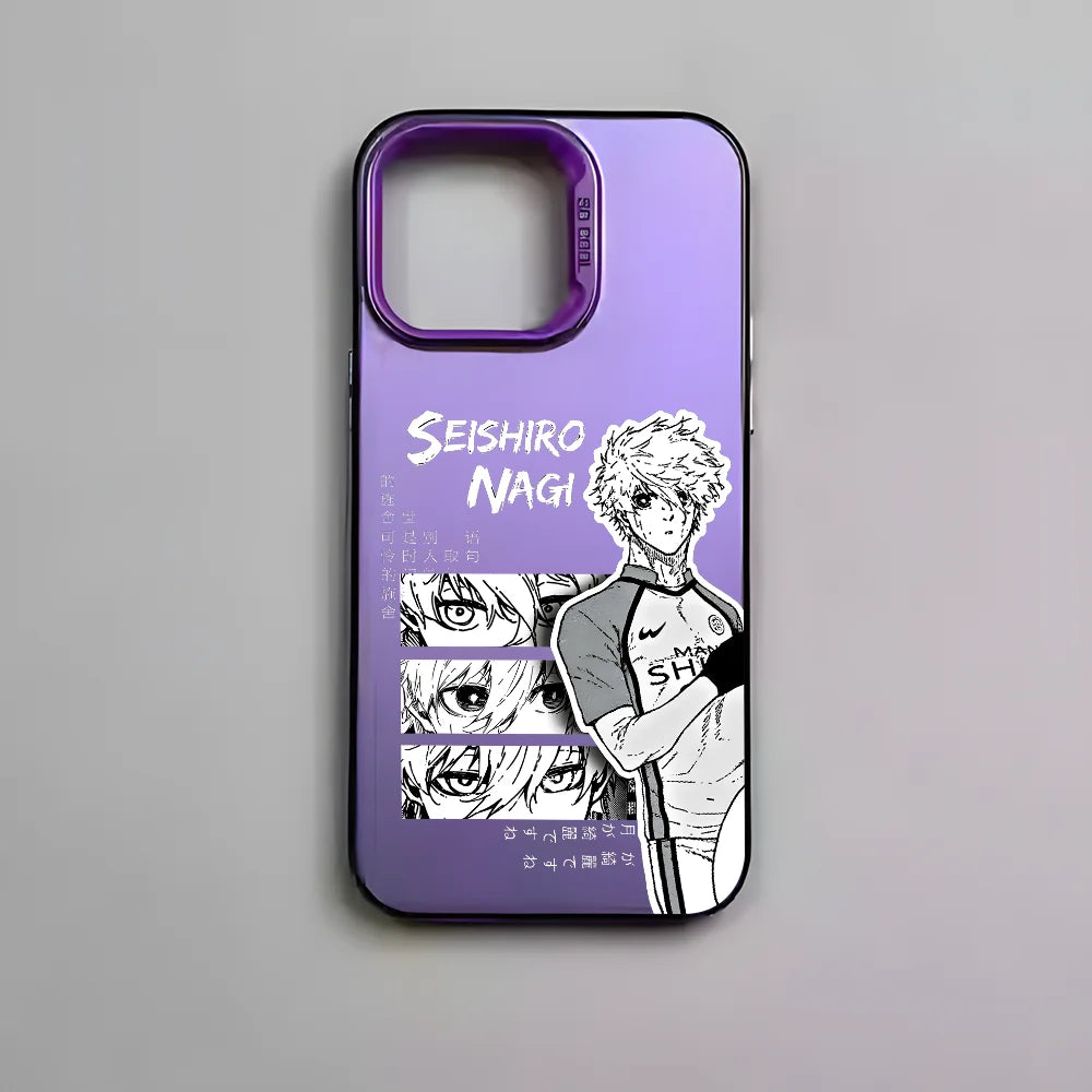 Nagi Seishiro Blue Lock Anime Phone Case For IPhone 16 15 14 13 12 11 Pro Max Black Matte Multicolor Metallic Case