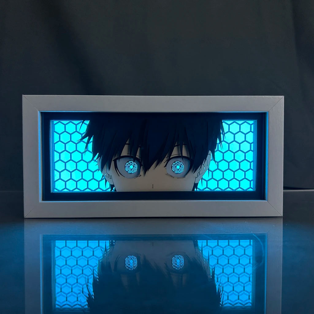 Blue Lock Light Box for Bedroom Table Decor