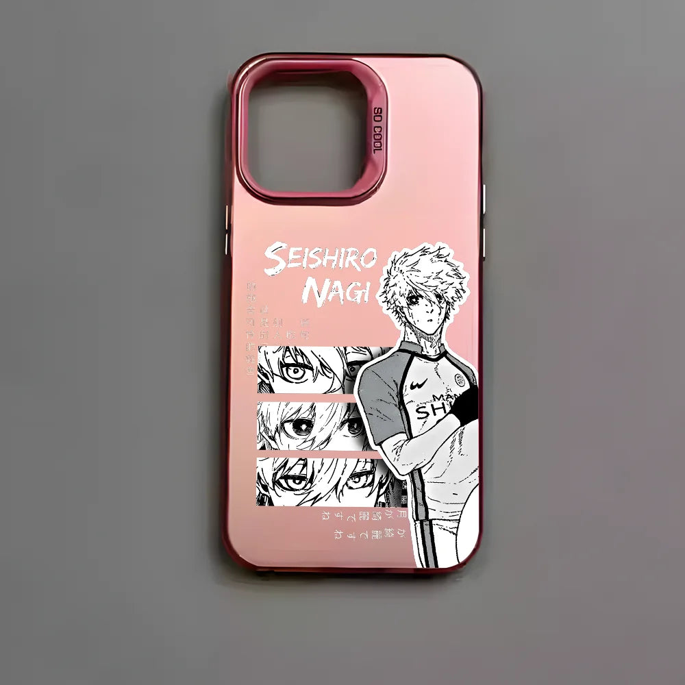 Nagi Seishiro Blue Lock Anime Phone Case For IPhone 16 15 14 13 12 11 Pro Max Black Matte Multicolor Metallic Case