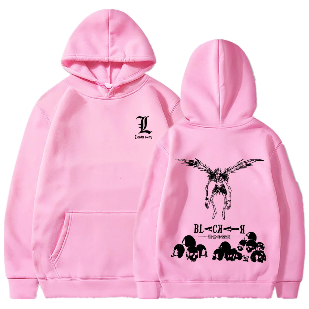 Death Note Ryuuku Skeleton Print Gothic Harajuku Manga Pullover Streetwear