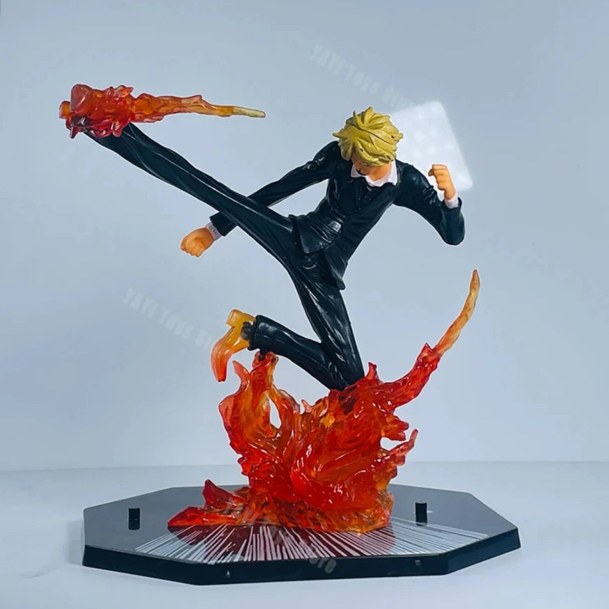 One Piece Fire Fist Ace Luffy Sanji & Zoro Battle Model PVC