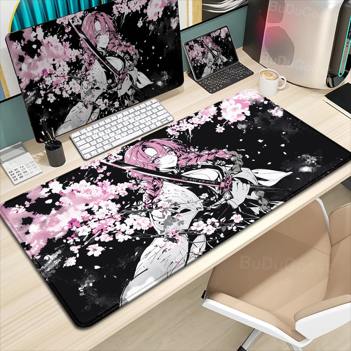 Demon Slayer Mousepad Gaming Lock Edge Table DeskMat