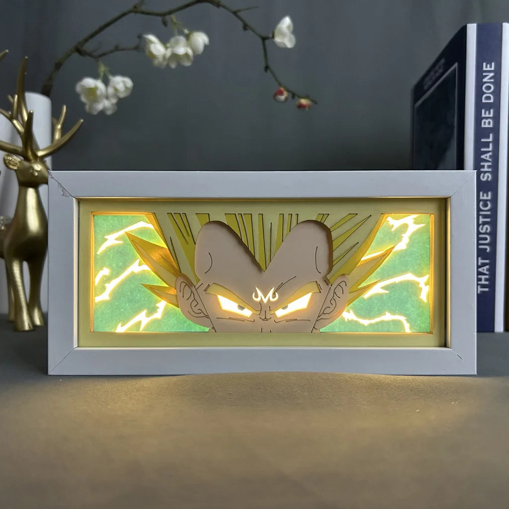 Dragon Ball Lightbox Paper Carving Lamp 3d Paper Cuttings Bedroom Decorative Light Desktop Night Light