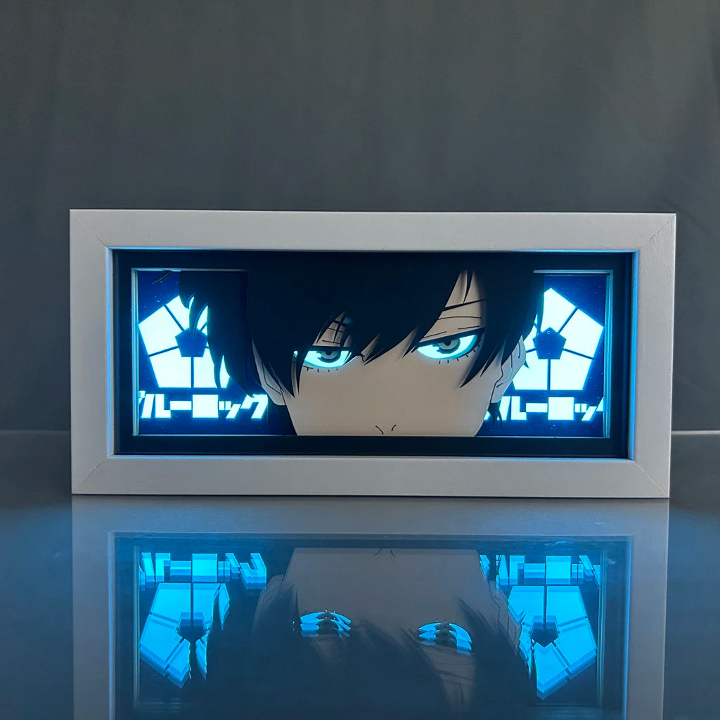 Blue Lock Light Box for Bedroom Table Decor