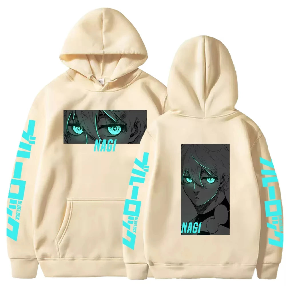 BLUE LOCK Nagi Seishiro Manga Printed Hoodies for Men Women Harajuku Anime Sweatshirts Long Sleeves Fleece Warm Streetwear