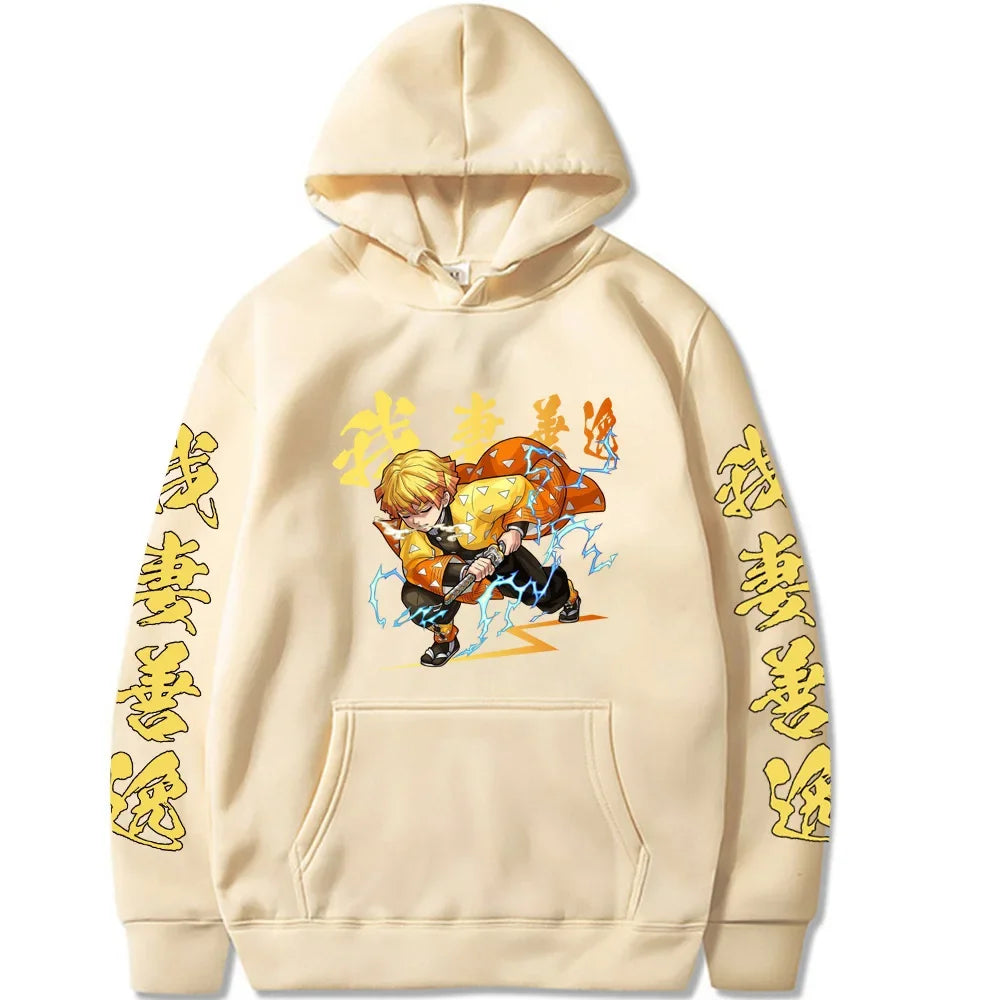 Agatsuma Zenitsu Printed Hooded Streetwear Hoodie