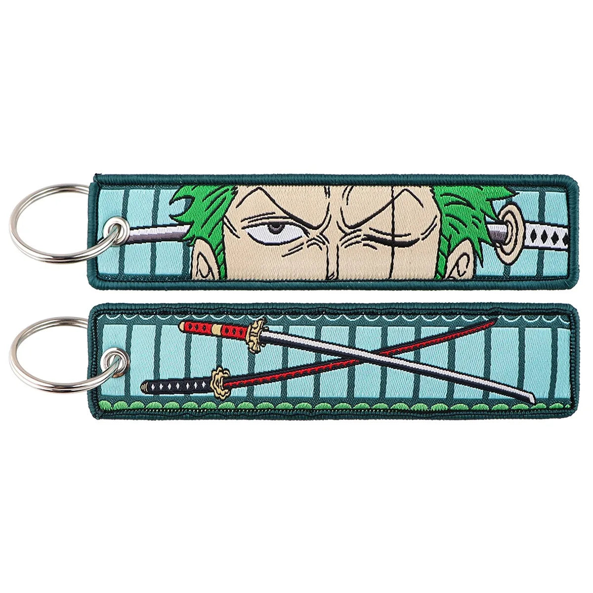 One Piece Label Keychain Fabric Woven Label Key Ring