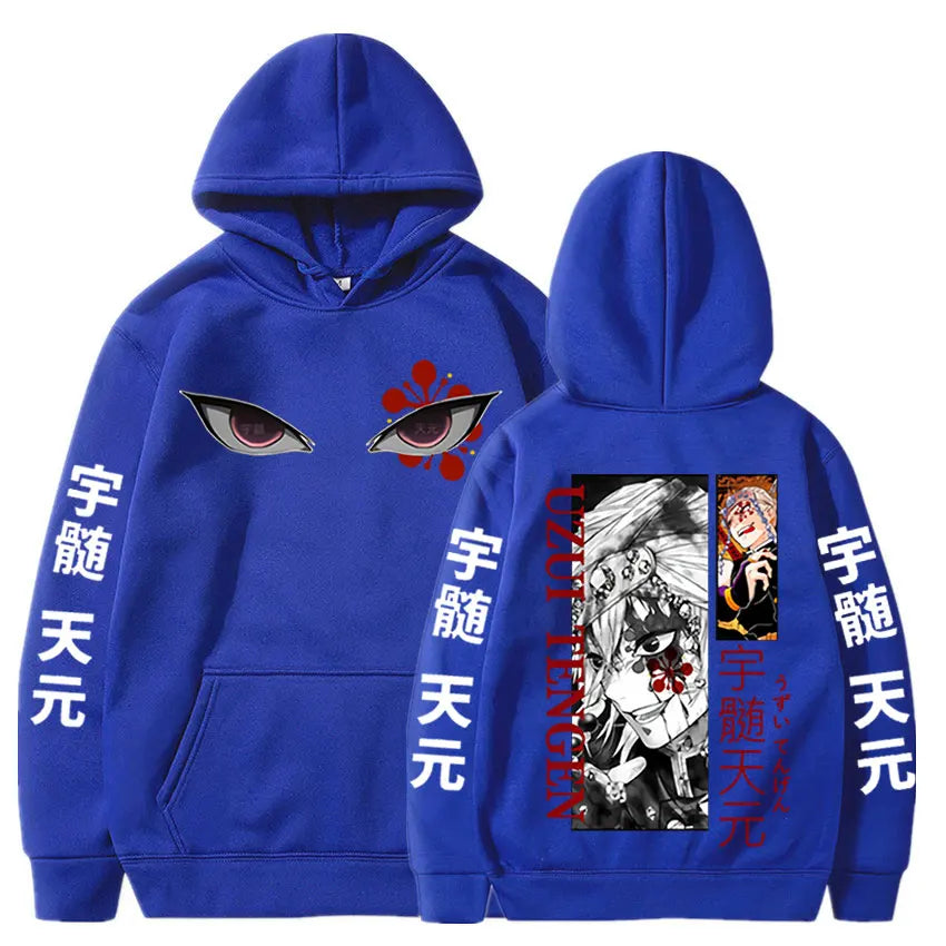 Uzui Tengen Eyes Graphic Harajuku Long Sleeves Fleece Oversized Streetwear Hoodie