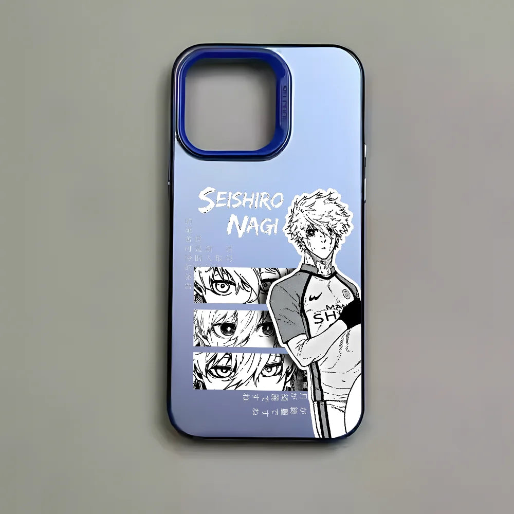 Nagi Seishiro Blue Lock Anime Phone Case For IPhone 16 15 14 13 12 11 Pro Max Black Matte Multicolor Metallic Case