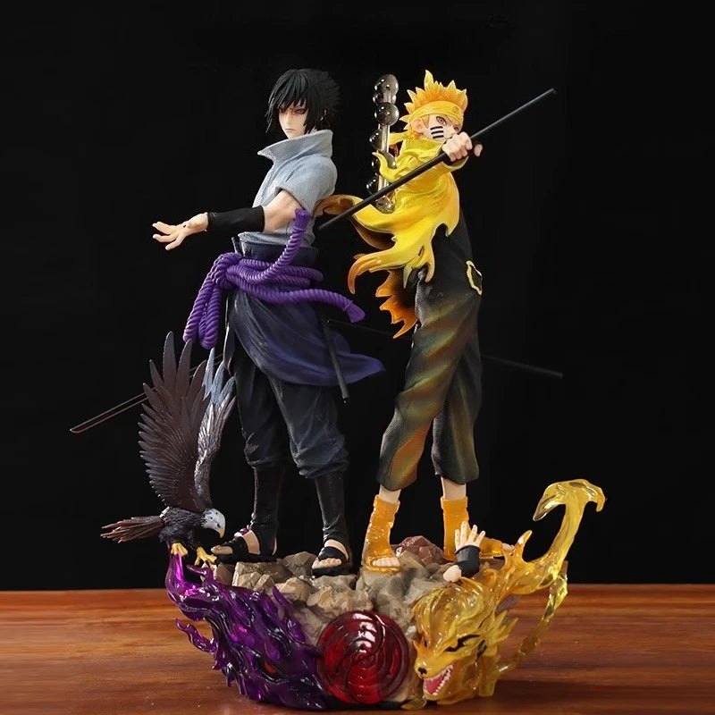38cm Naruto Sasuke Figurine Gk Action Figures Model PVC Statue Collectible Figurine