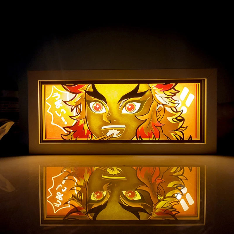 Demon Slayer paper-cut colorful light box room bedroom night light remote control