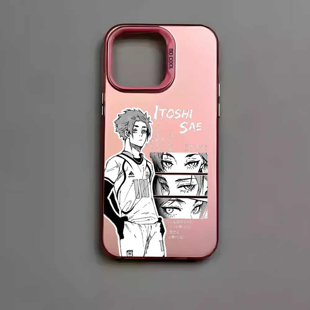 Blue Lock Anime Phone Case For IPhone 16 15 14 13 12 Pro Max Black Matte Metallic Aurora