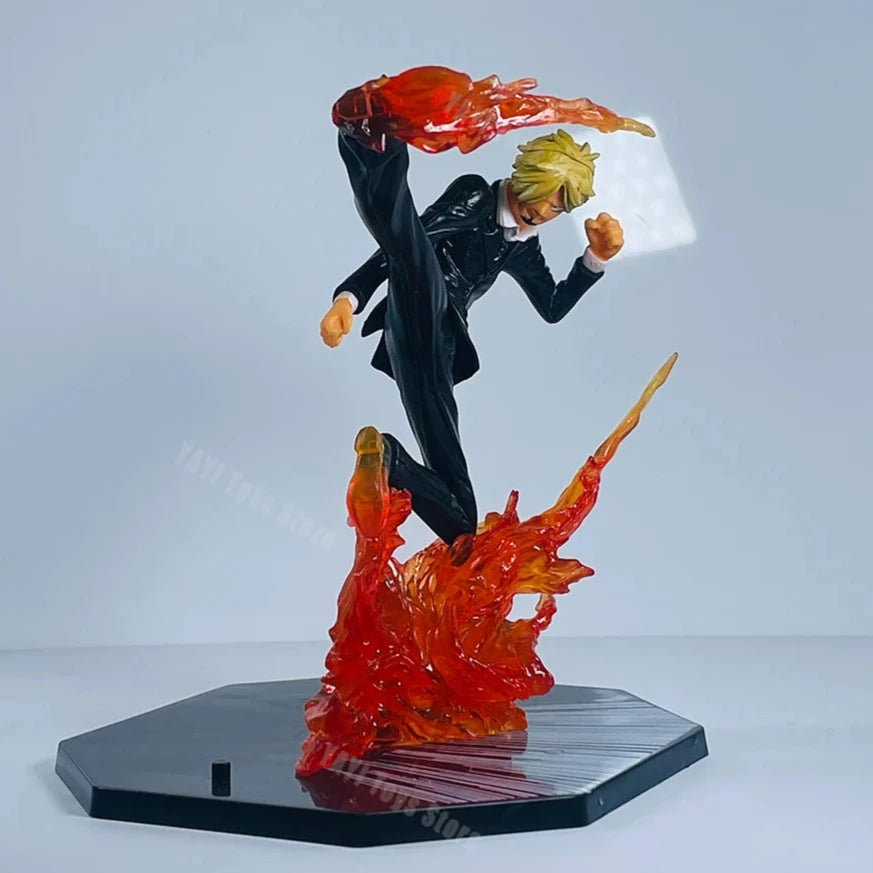 One Piece Fire Fist Ace Luffy Sanji & Zoro Battle Model PVC