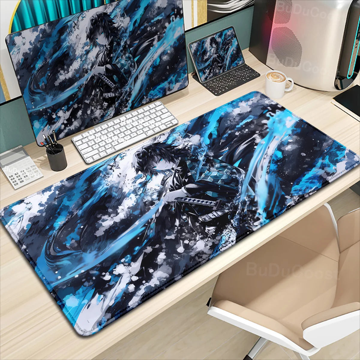 Demon Slayer Mousepad Gaming Lock Edge Table DeskMat