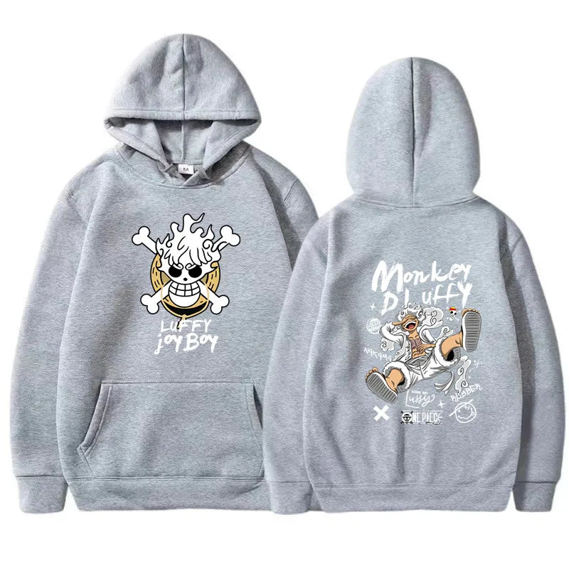 One Piece Gear 5 Luffy Hoodie Long Sleeves Joy Boy Funny Graphic Streetwear