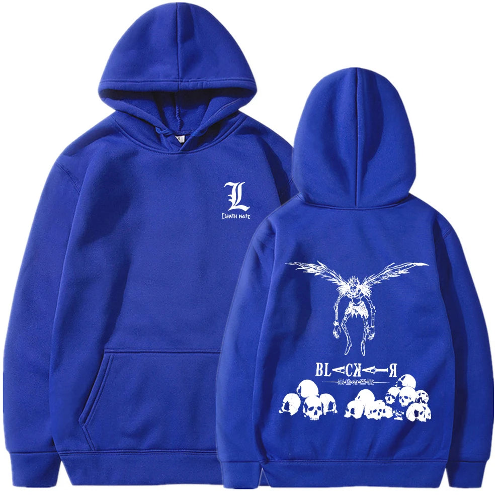 Death Note Ryuuku Skeleton Print Gothic Harajuku Manga Pullover Streetwear