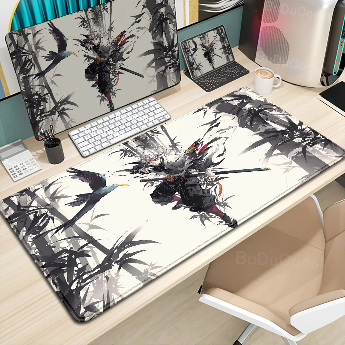 Demon Slayer Mousepad Gaming Lock Edge Table DeskMat