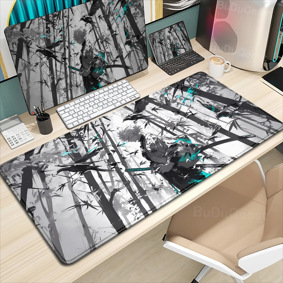 Demon Slayer Mousepad Gaming Lock Edge Table DeskMat