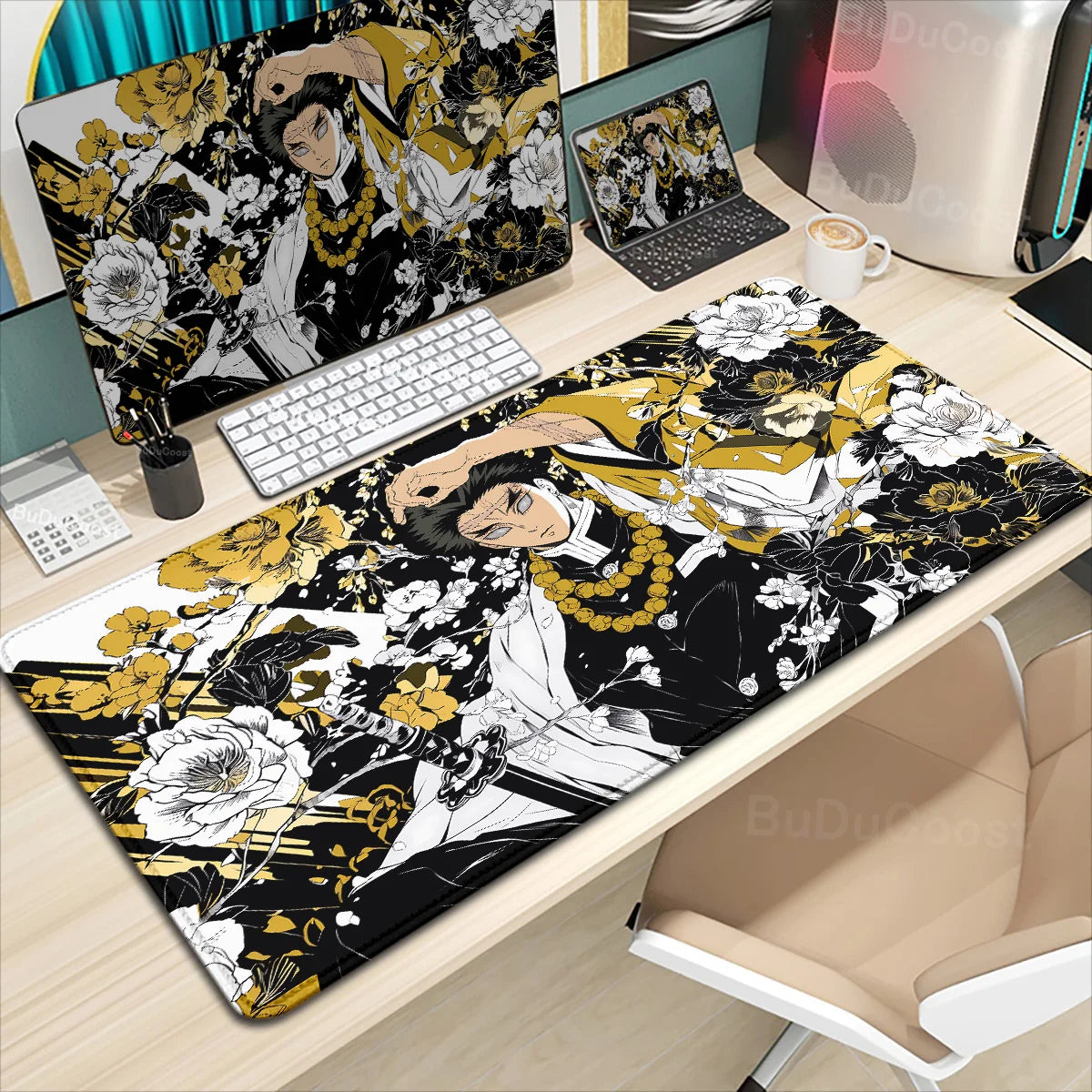 Demon Slayer Mousepad Gaming Lock Edge Table DeskMat