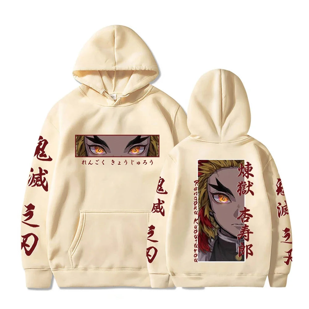 Rengoku Kyoujurou Eyes Graphic Print Casual Hoodie
