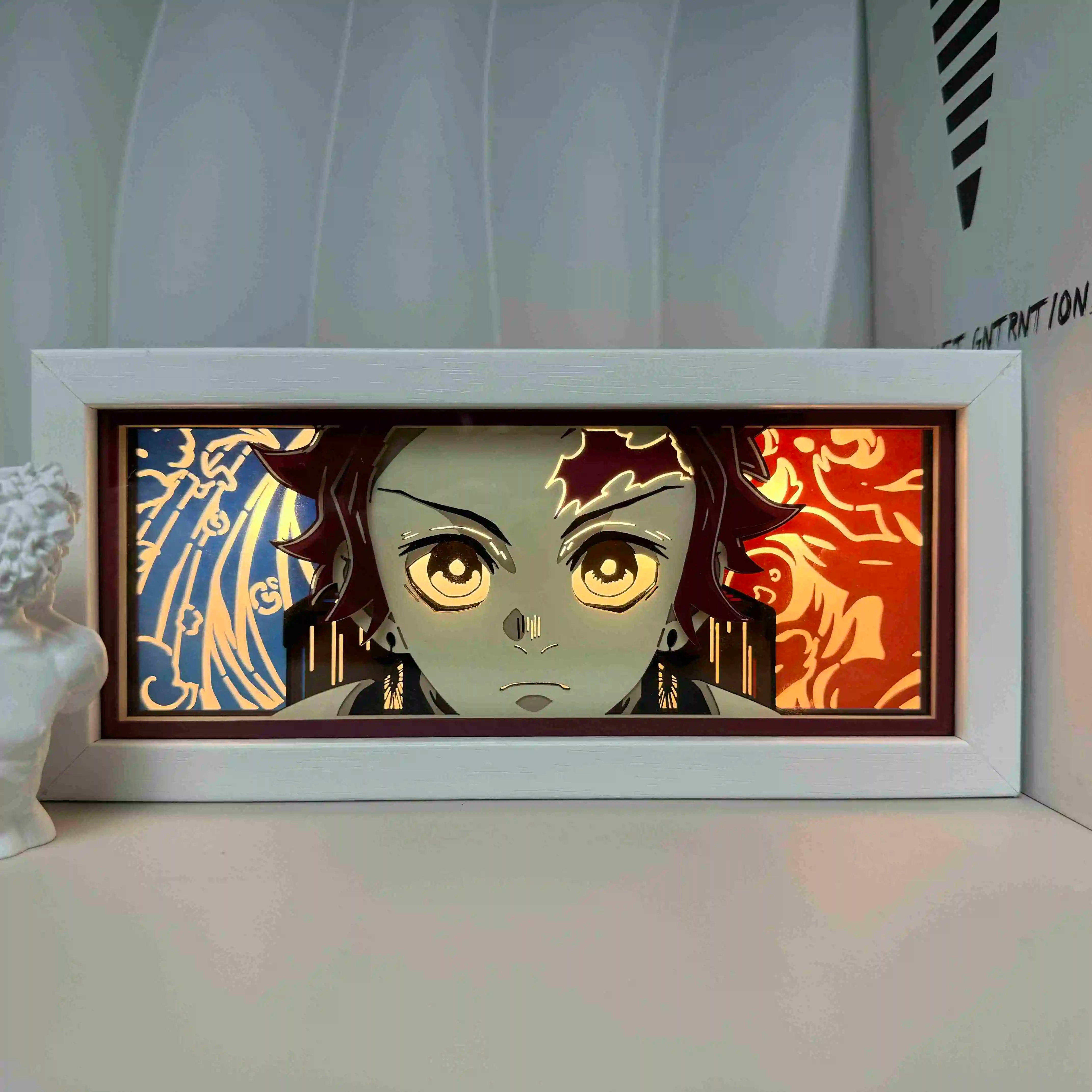 Demon Slayer paper-cut colorful light box room bedroom night light remote control