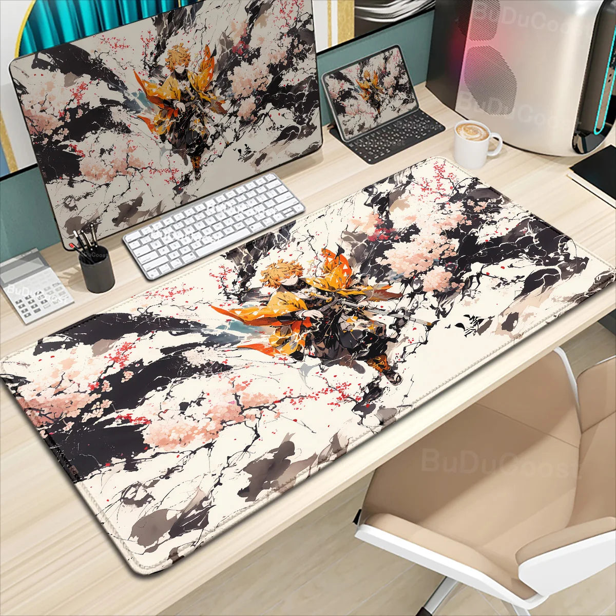 Demon Slayer Mousepad Gaming Lock Edge Table DeskMat