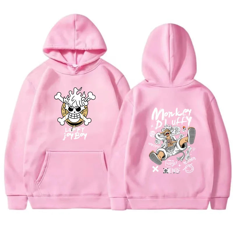 One Piece Gear 5 Luffy Hoodie Long Sleeves Joy Boy Funny Graphic Streetwear