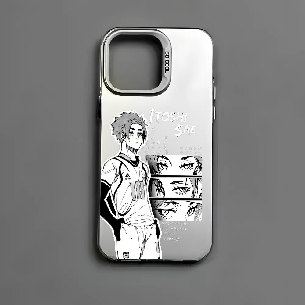 Blue Lock Anime Phone Case For IPhone 16 15 14 13 12 Pro Max Black Matte Metallic Aurora