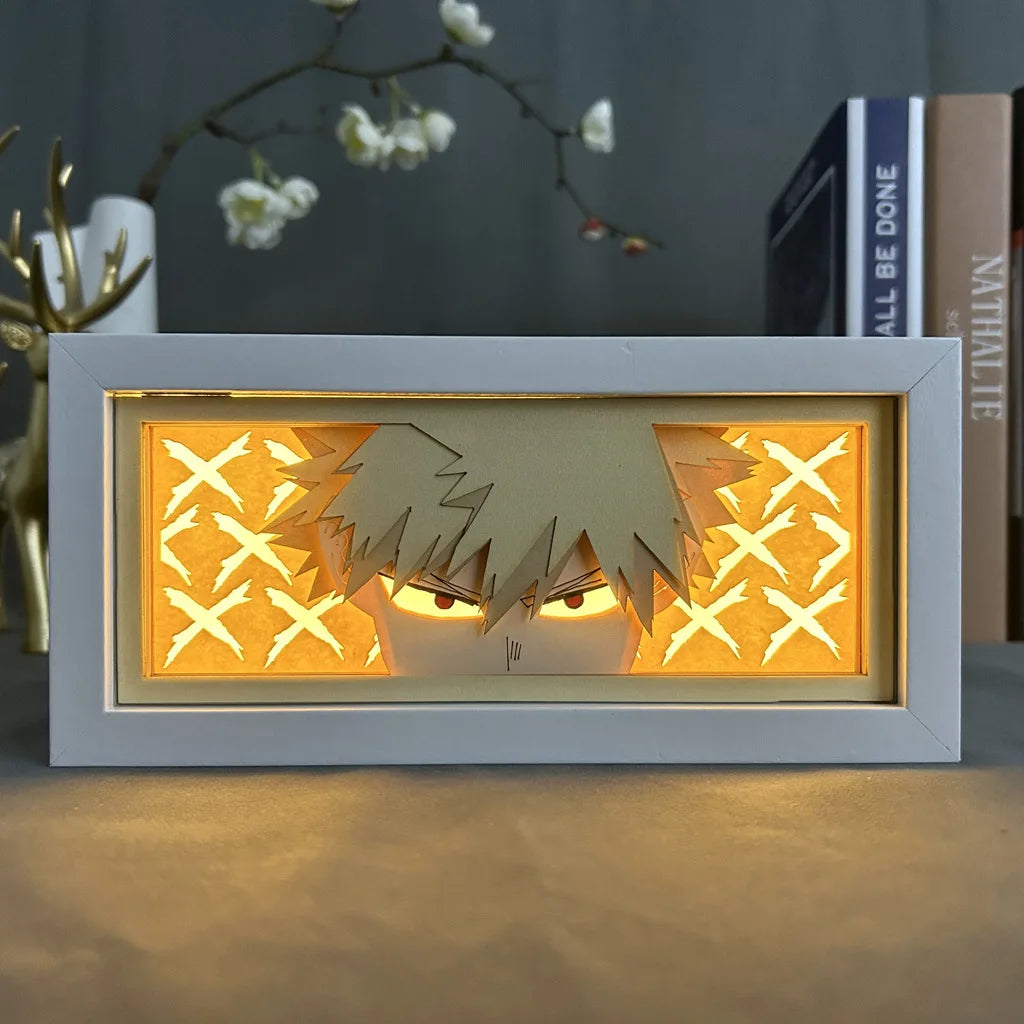 My Hero Academia Night Light Laser Light Box Table Lamp Room Decoration