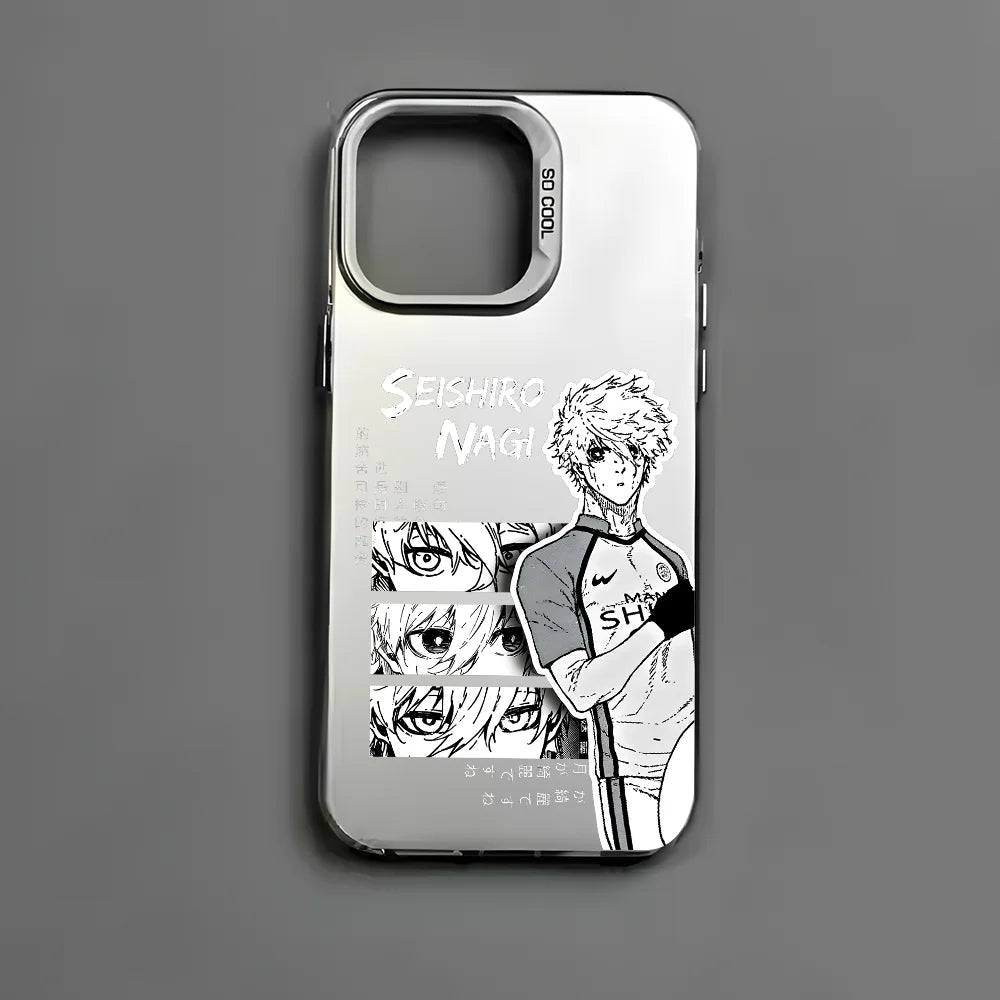 Nagi Seishiro Blue Lock Anime Phone Case For IPhone 16 15 14 13 12 11 Pro Max Black Matte Multicolor Metallic Case