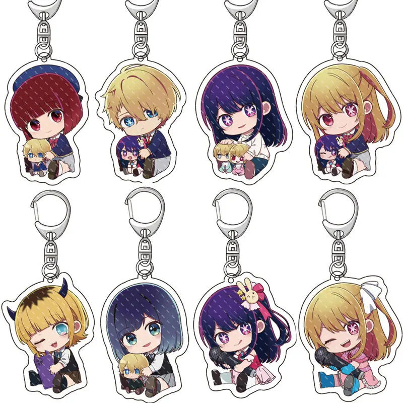 Oshi No Ko Keychain Ai Hoshino Ruby Hoshino Kana Arima Pendant Key Chain