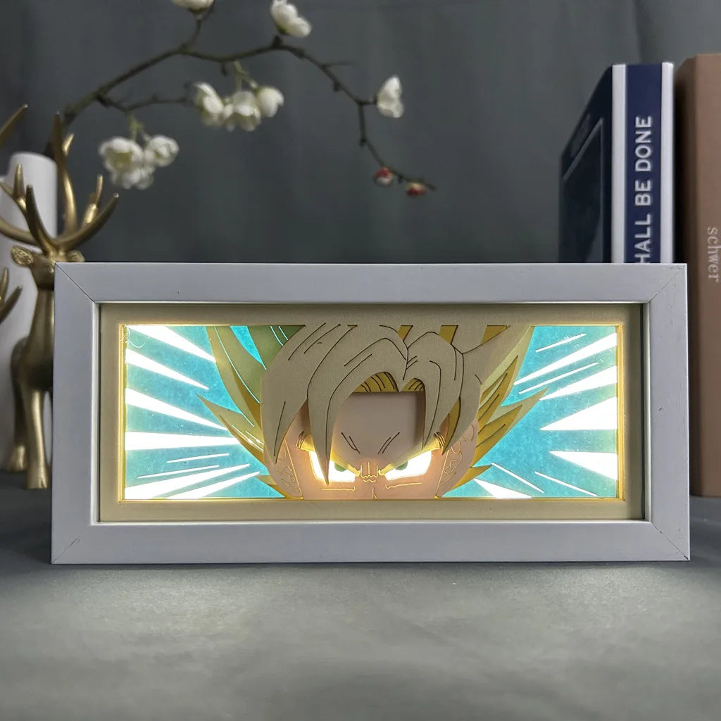 Dragon Ball Lightbox Paper Carving Lamp 3d Paper Cuttings Bedroom Decorative Light Desktop Night Light