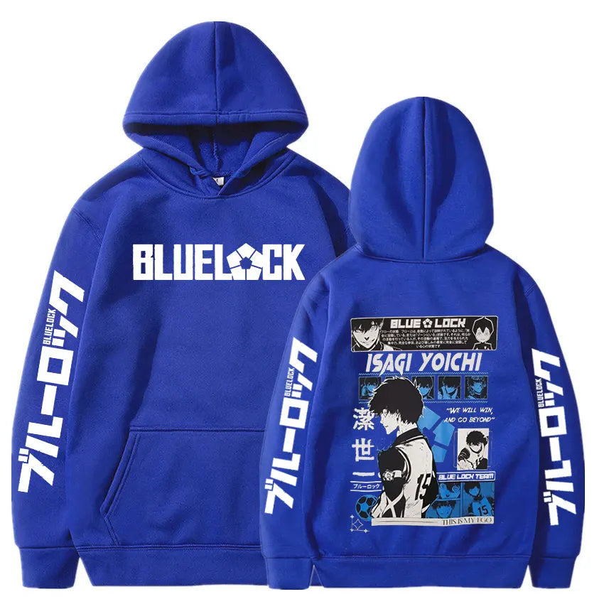 Blue Lock Isagi Yoichi Printed Hooded Men Women Hot Manga Printed Hoodies Oversized Streetwear Sweatshirts