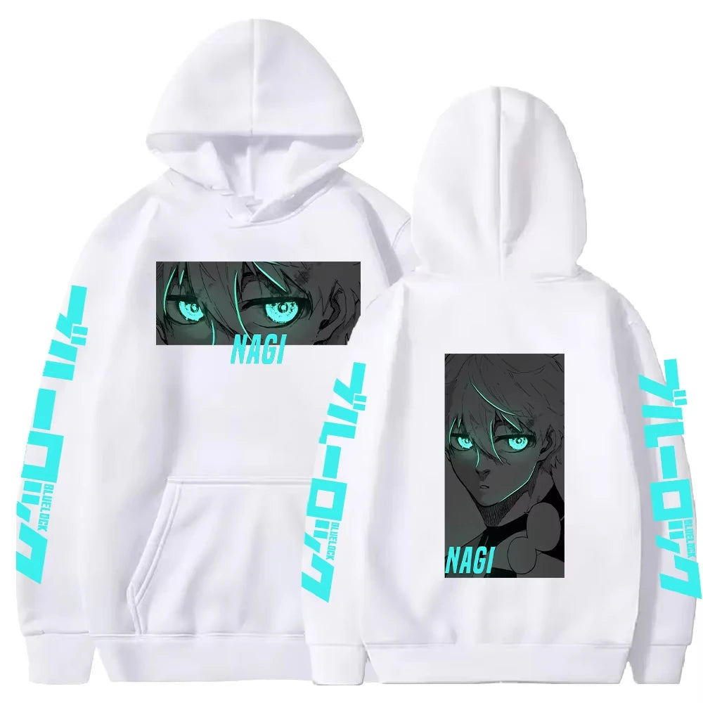 BLUE LOCK Nagi Seishiro Manga Printed Hoodies for Men Women Harajuku Anime Sweatshirts Long Sleeves Fleece Warm Streetwear