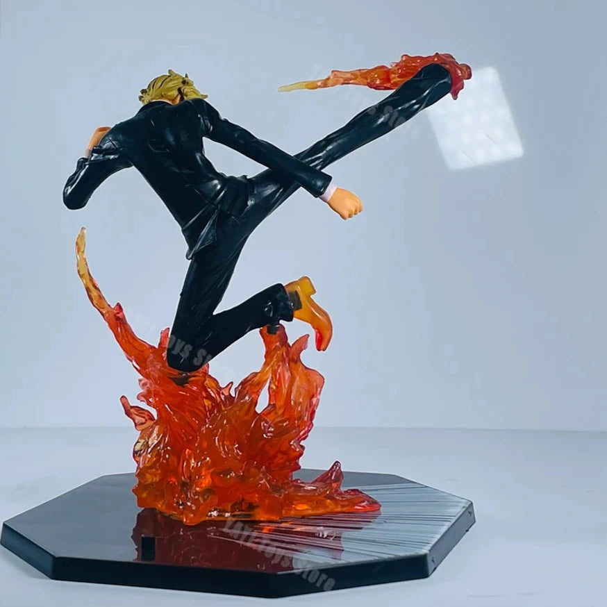 One Piece Fire Fist Ace Luffy Sanji & Zoro Battle Model PVC