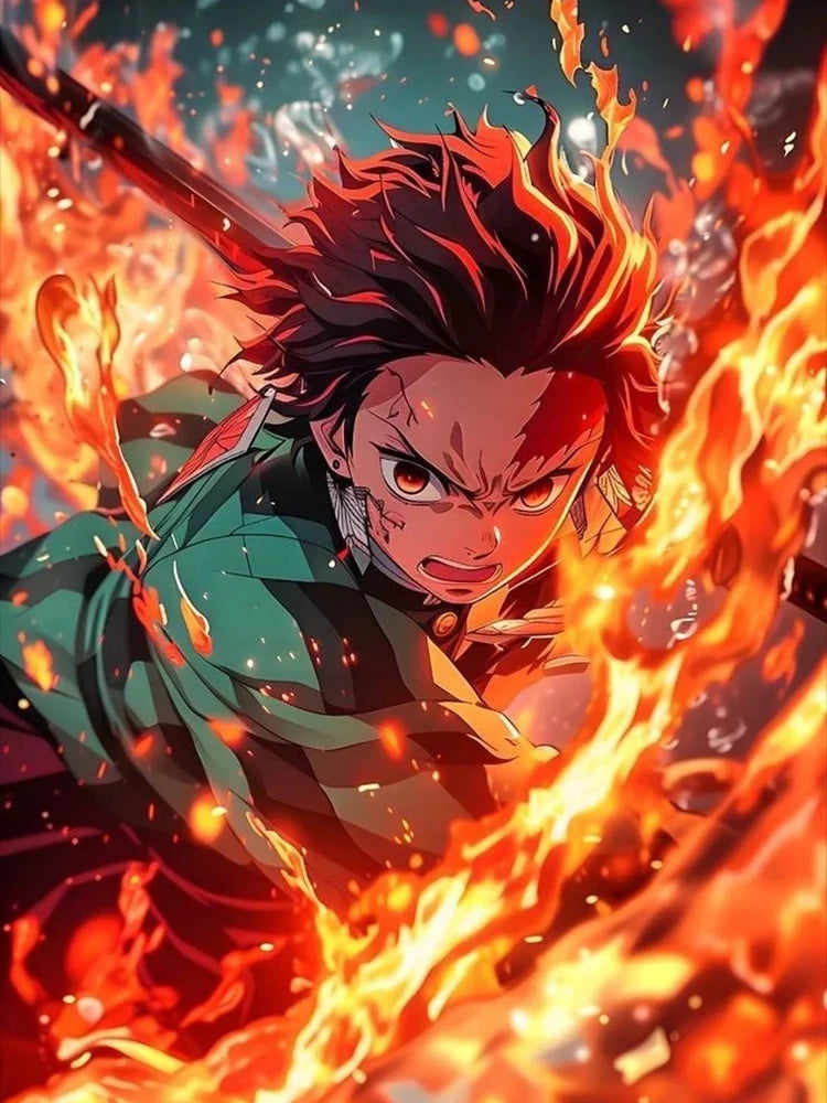 Demon Slayer 5D DIY Diamond Painting Mosaic Art Home Decoration Poster
