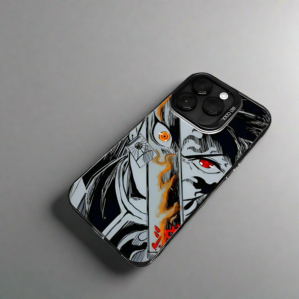 Demons Slayer Black & White Phone Case For iPhone 16 15 14 13 12 11 Pro Max XR XS Plus Candy Matte Shockproof Back Cover