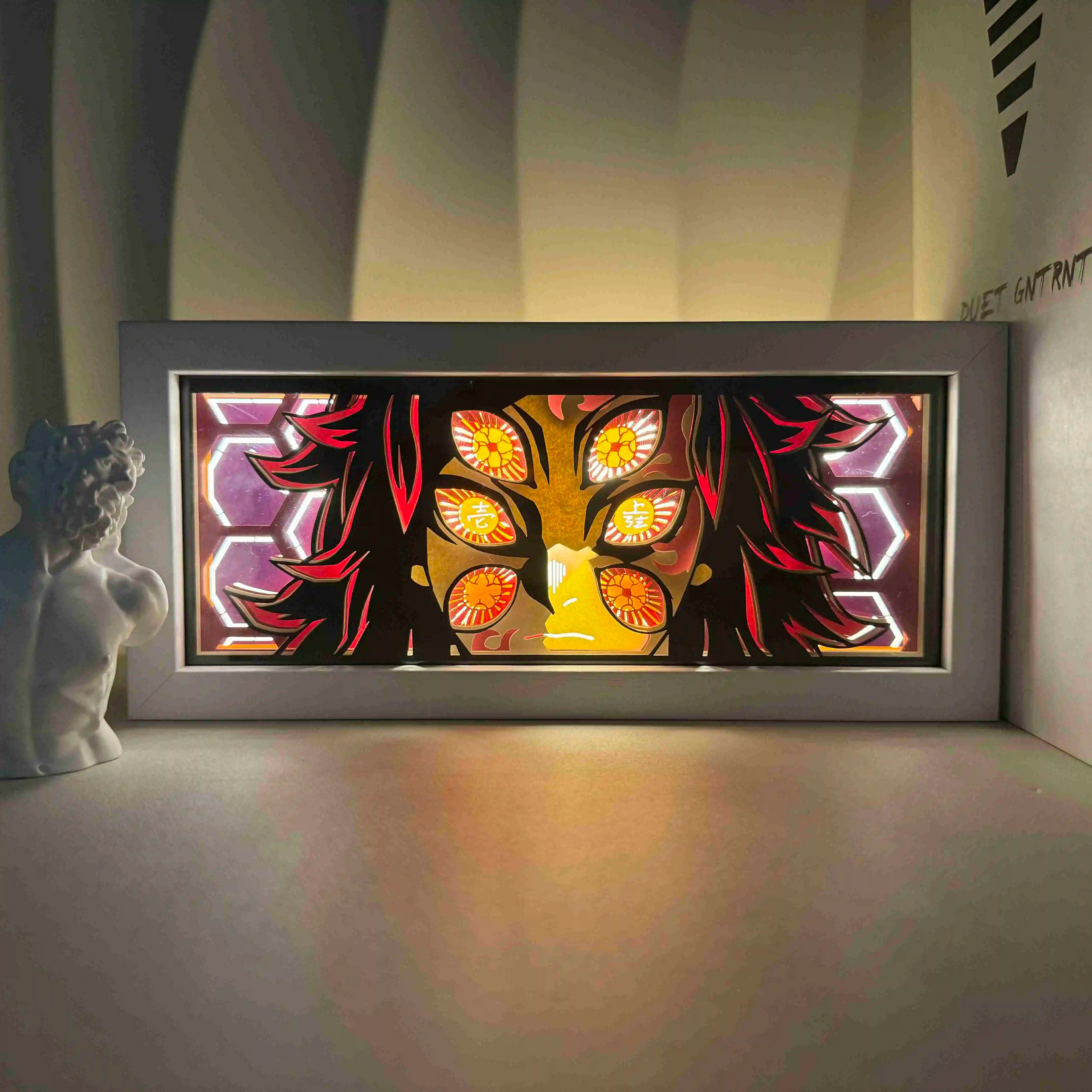 Demon Slayer paper-cut colorful light box room bedroom night light remote control